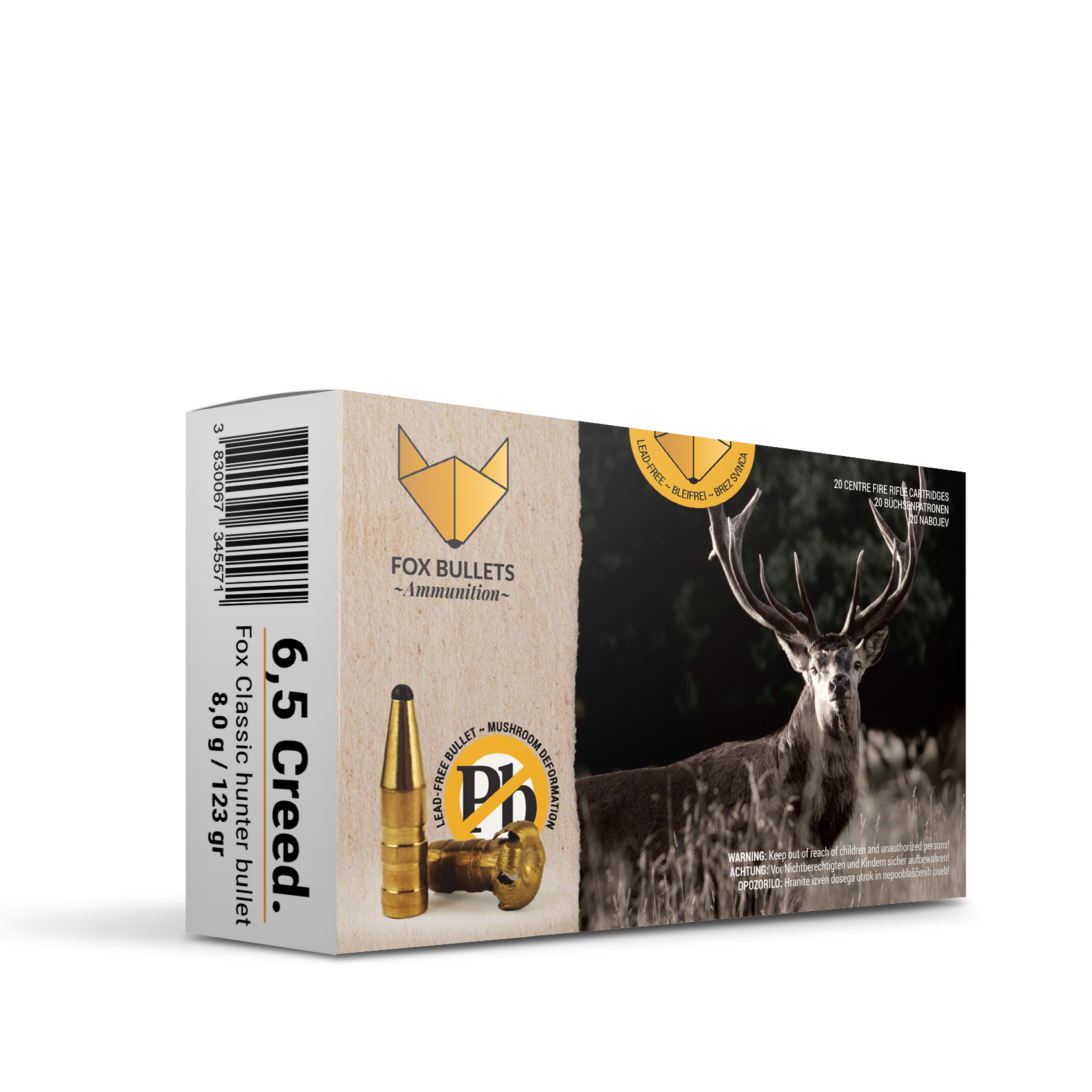 Ammunition 6.5 Creedmoor (8,0 g/123 gr) - Fox Bullets